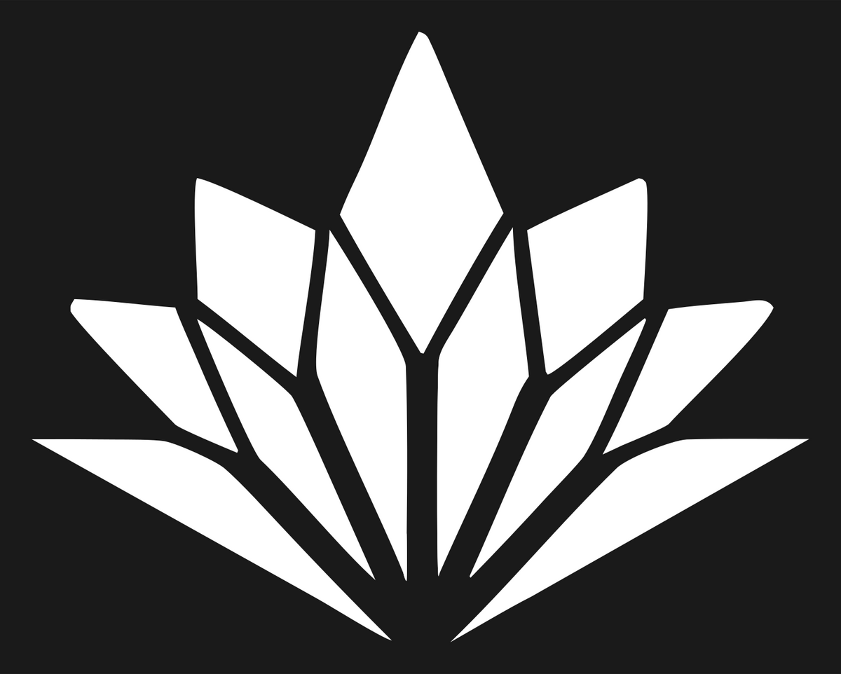 Geometric Agave Lotus Mark #1a1a1a/#ffffff