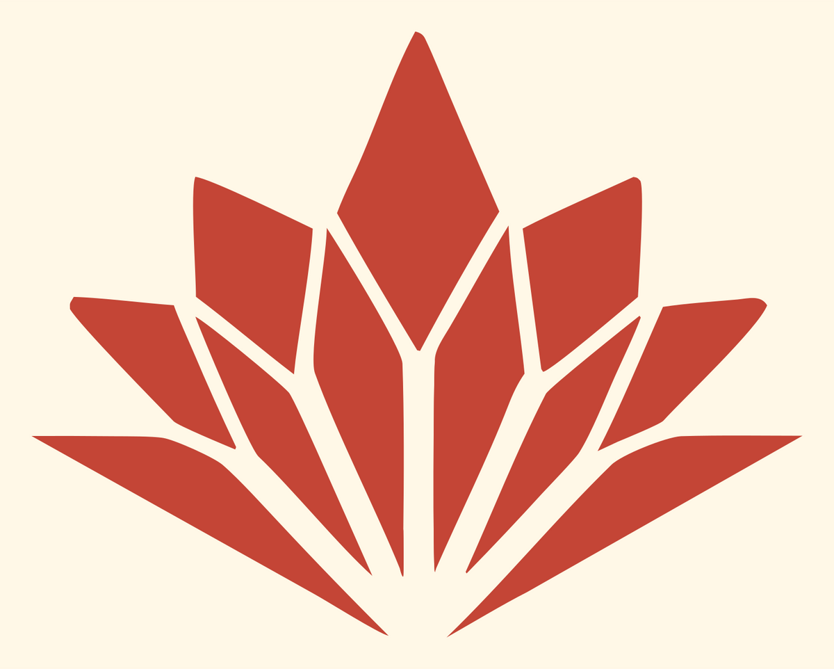 Geometric Agave Lotus Mark #fff8e7/#c44536