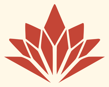 Geometric Agave Lotus Mark #fff8e7/#c44536