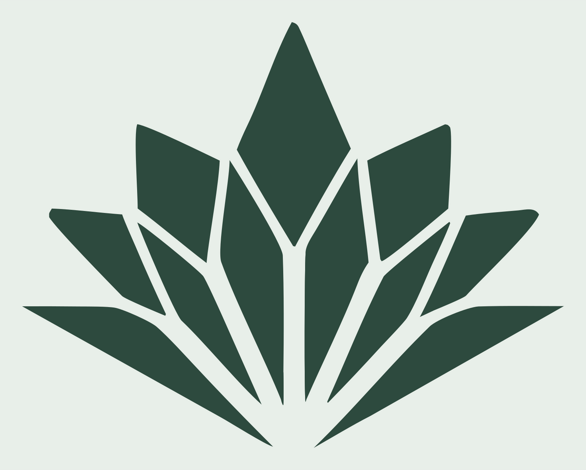 Geometric Agave Lotus Mark #e8efe9/#2d4a3e