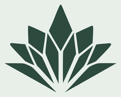 Geometric Agave Lotus Mark #e8efe9/#2d4a3e