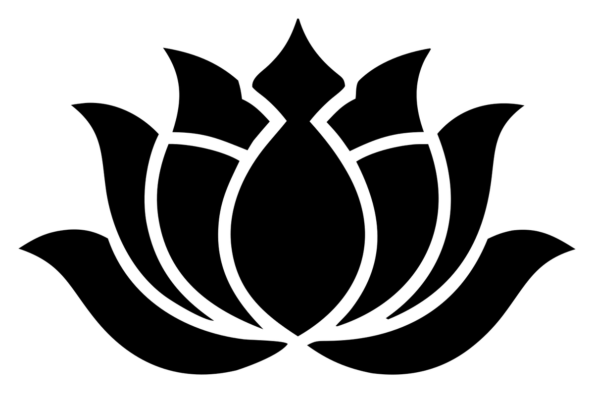 Bold Lotus Silhouette Emblem #ffffff/#000000