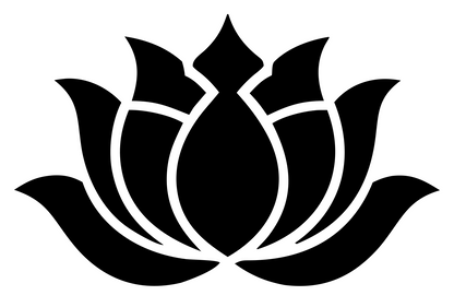 Bold Lotus Silhouette Emblem #ffffff/#000000