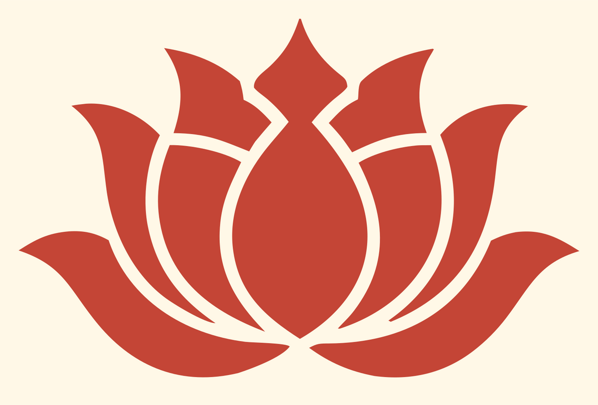 Bold Lotus Silhouette Emblem #fff8e7/#c44536