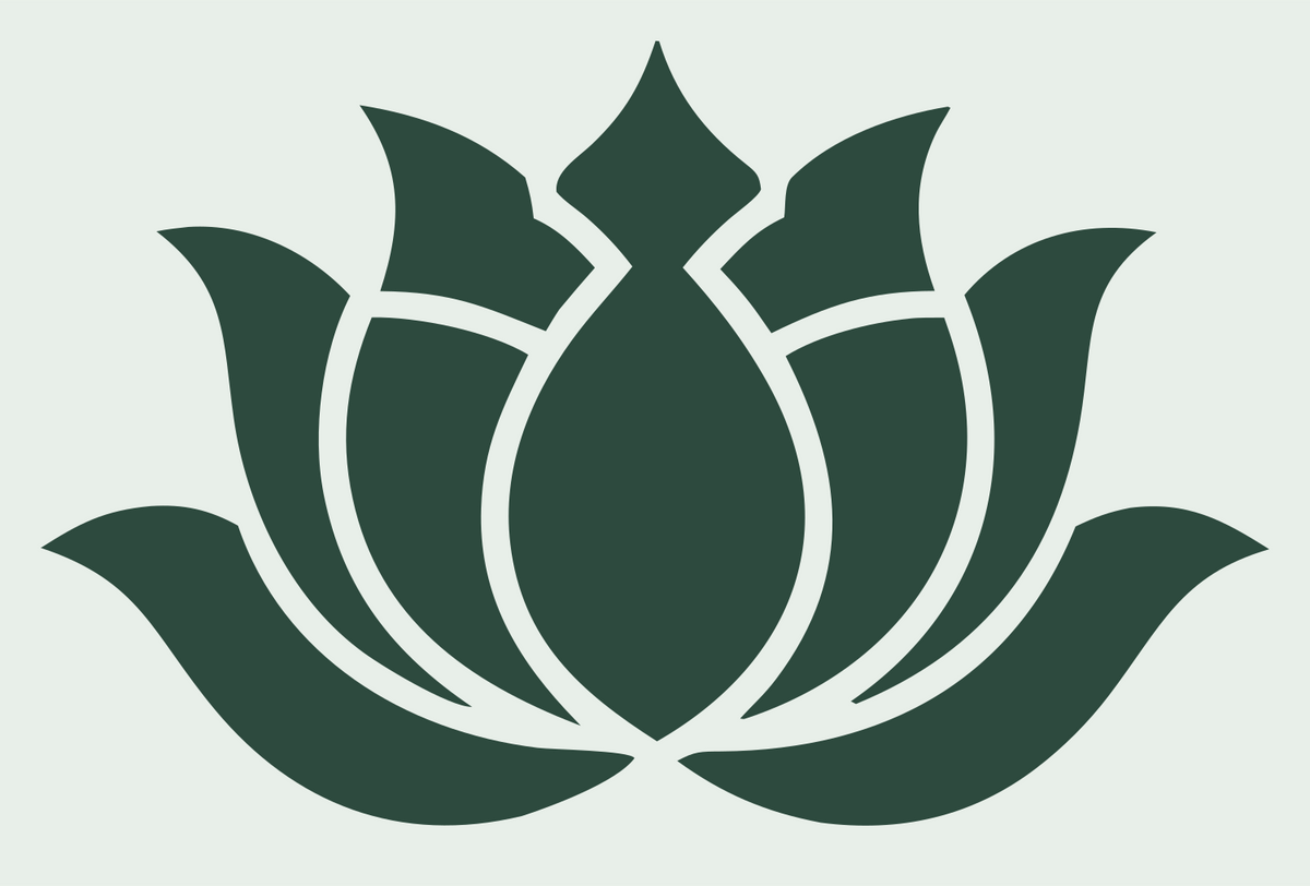 Bold Lotus Silhouette Emblem #e8efe9/#2d4a3e