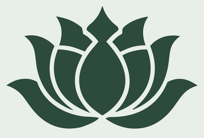 Bold Lotus Silhouette Emblem #e8efe9/#2d4a3e