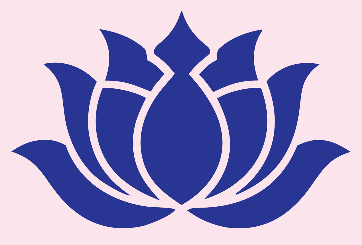 Bold Lotus Silhouette Emblem #fce4ec/#283593
