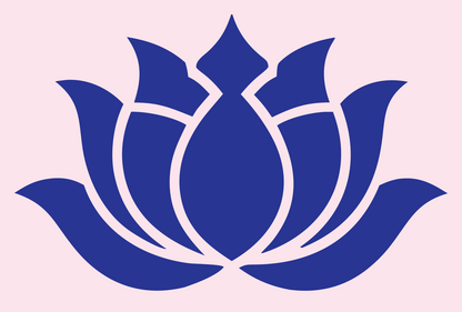 Bold Lotus Silhouette Emblem #fce4ec/#283593