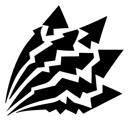 Jagged Lotus Petal Emblem #ffffff/#000000