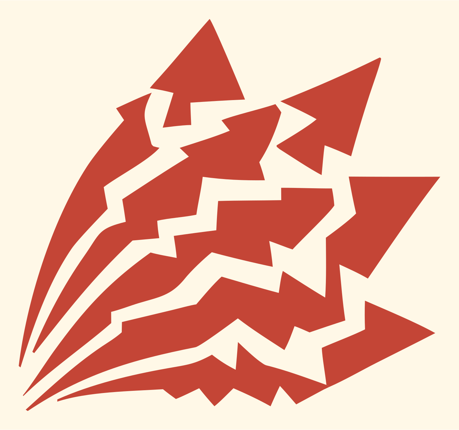 Jagged Lotus Petal Emblem #fff8e7/#c44536