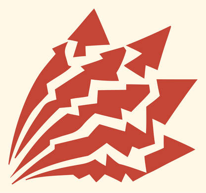 Jagged Lotus Petal Emblem #fff8e7/#c44536