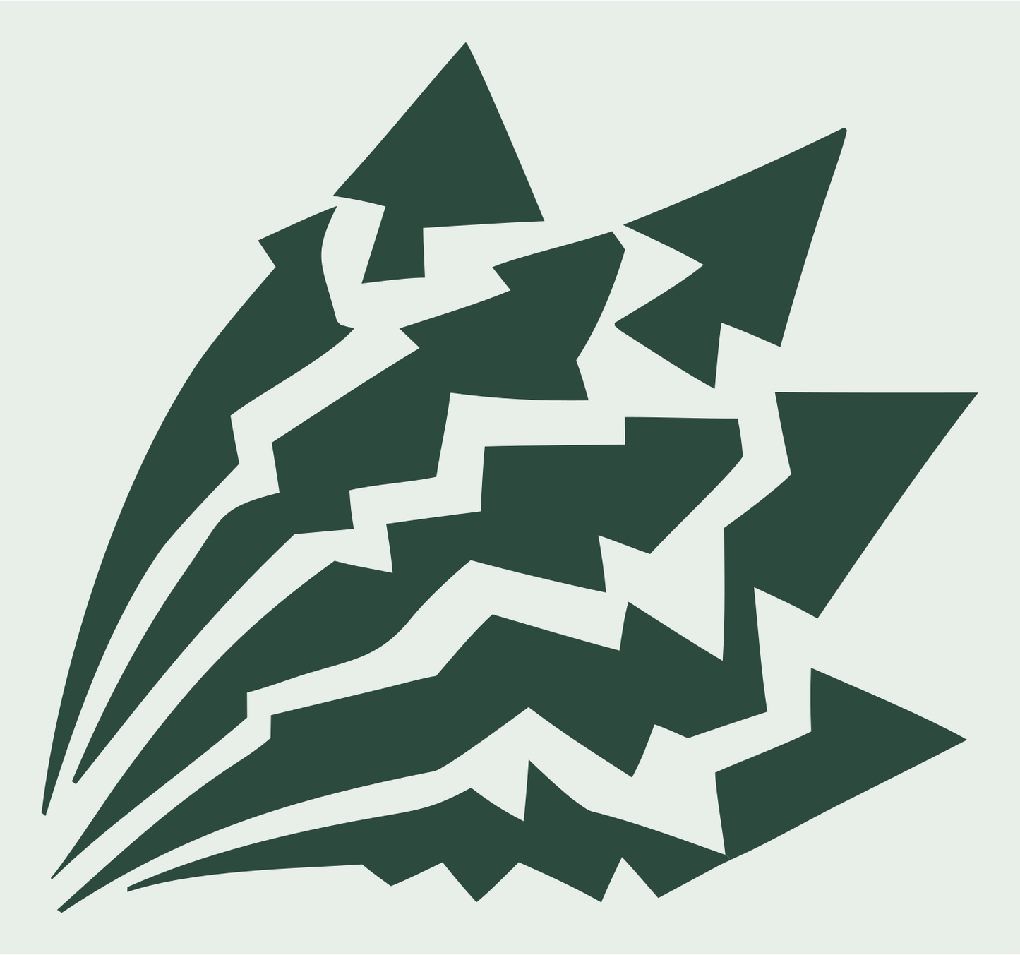 Jagged Lotus Petal Emblem #e8efe9/#2d4a3e
