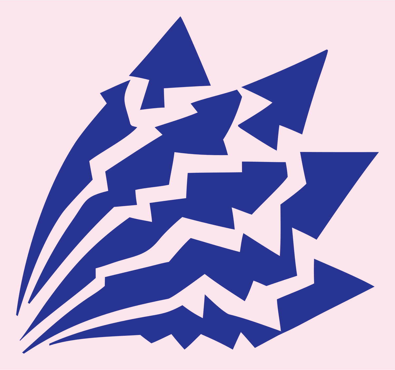 Jagged Lotus Petal Emblem #fce4ec/#283593