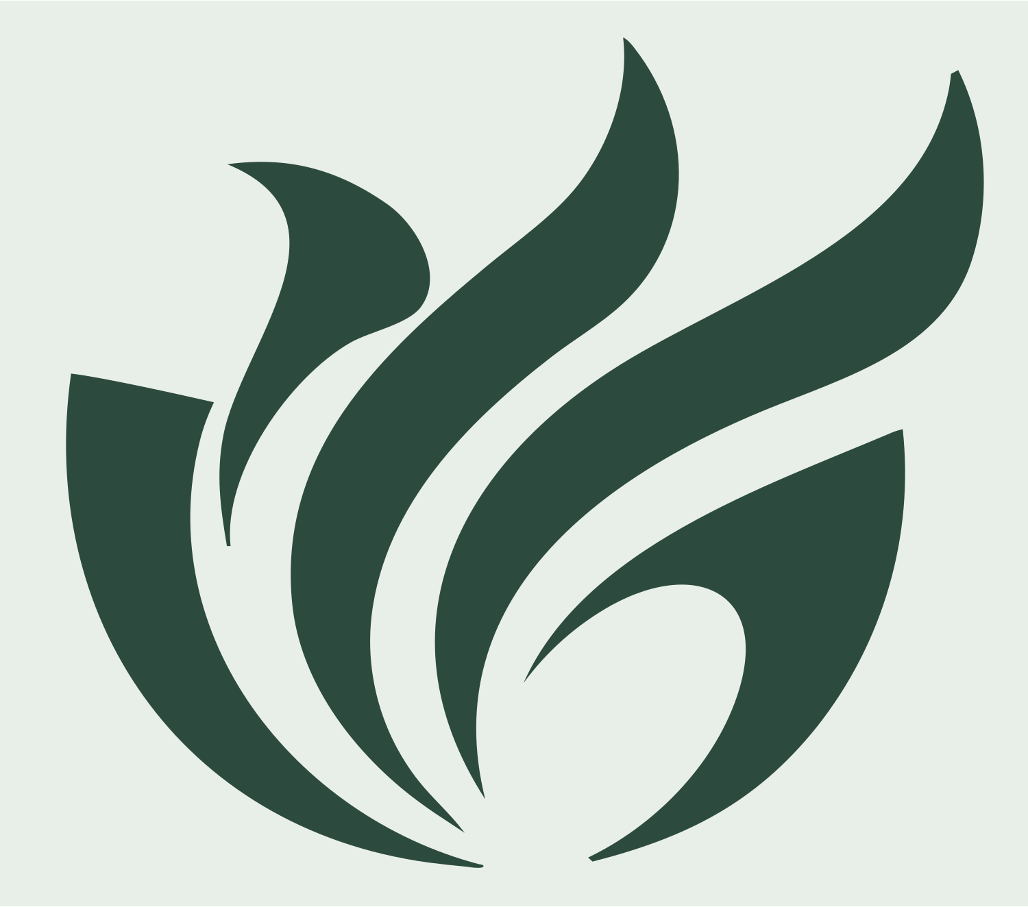 Bold Flame Lotus Mark #e8efe9/#2d4a3e