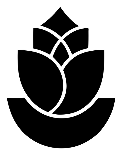 Geometric Lotus Bud Emblem #ffffff/#000000
