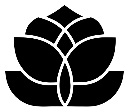 Monoline Lotus Petal Emblem #ffffff/#000000