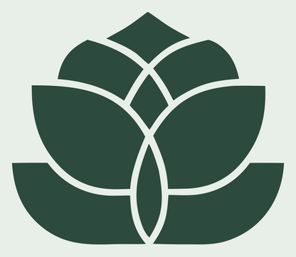 Monoline Lotus Petal Emblem #e8efe9/#2d4a3e