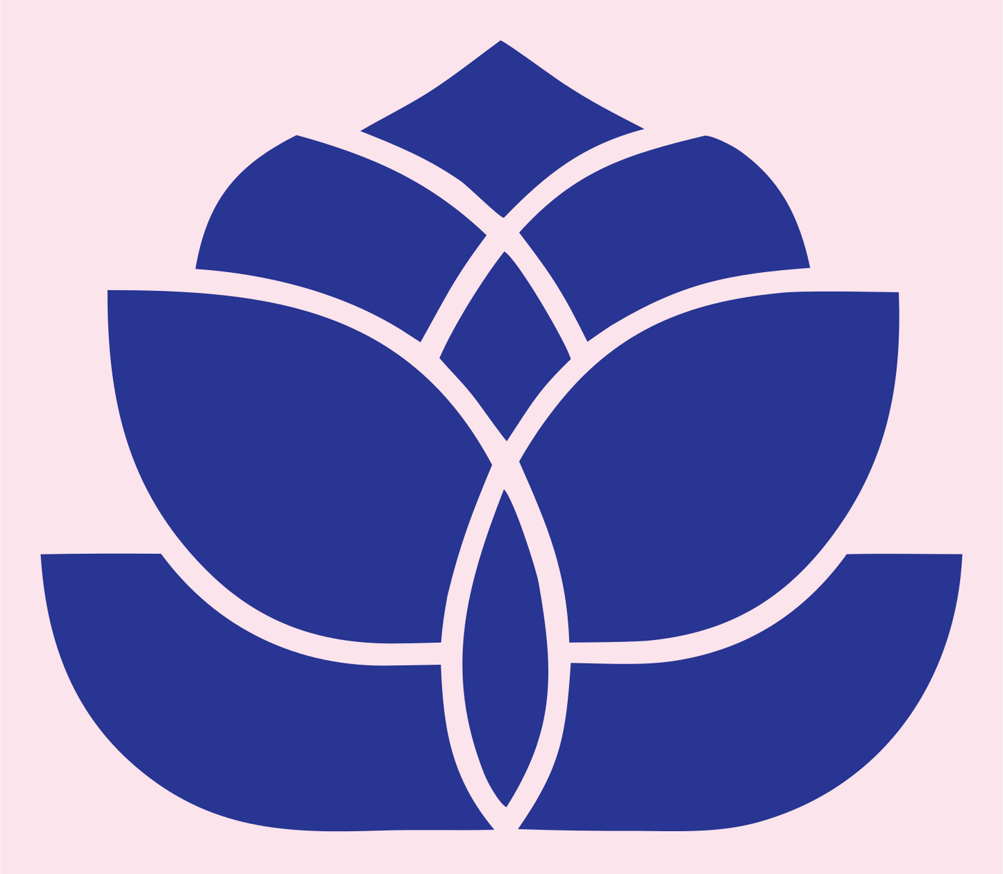 Monoline Lotus Petal Emblem #fce4ec/#283593