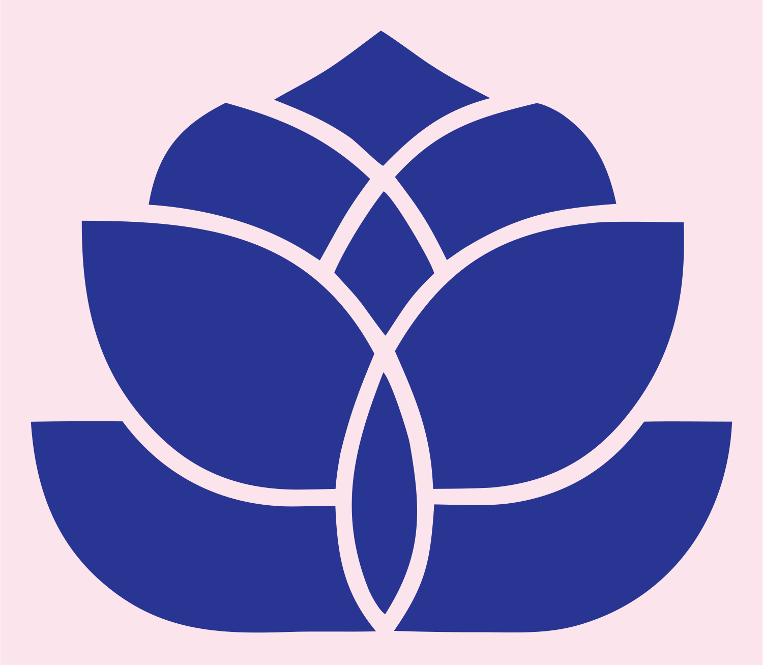 Monoline Lotus Petal Emblem #fce4ec/#283593