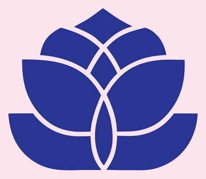 Monoline Lotus Petal Emblem #fce4ec/#283593