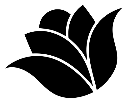 Solid Lotus Bud Icon #ffffff/#000000