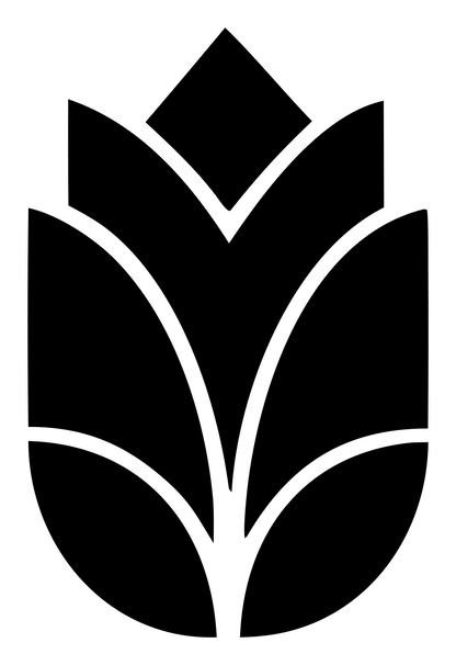 Geometric Lotus Leaf Icon #ffffff/#000000