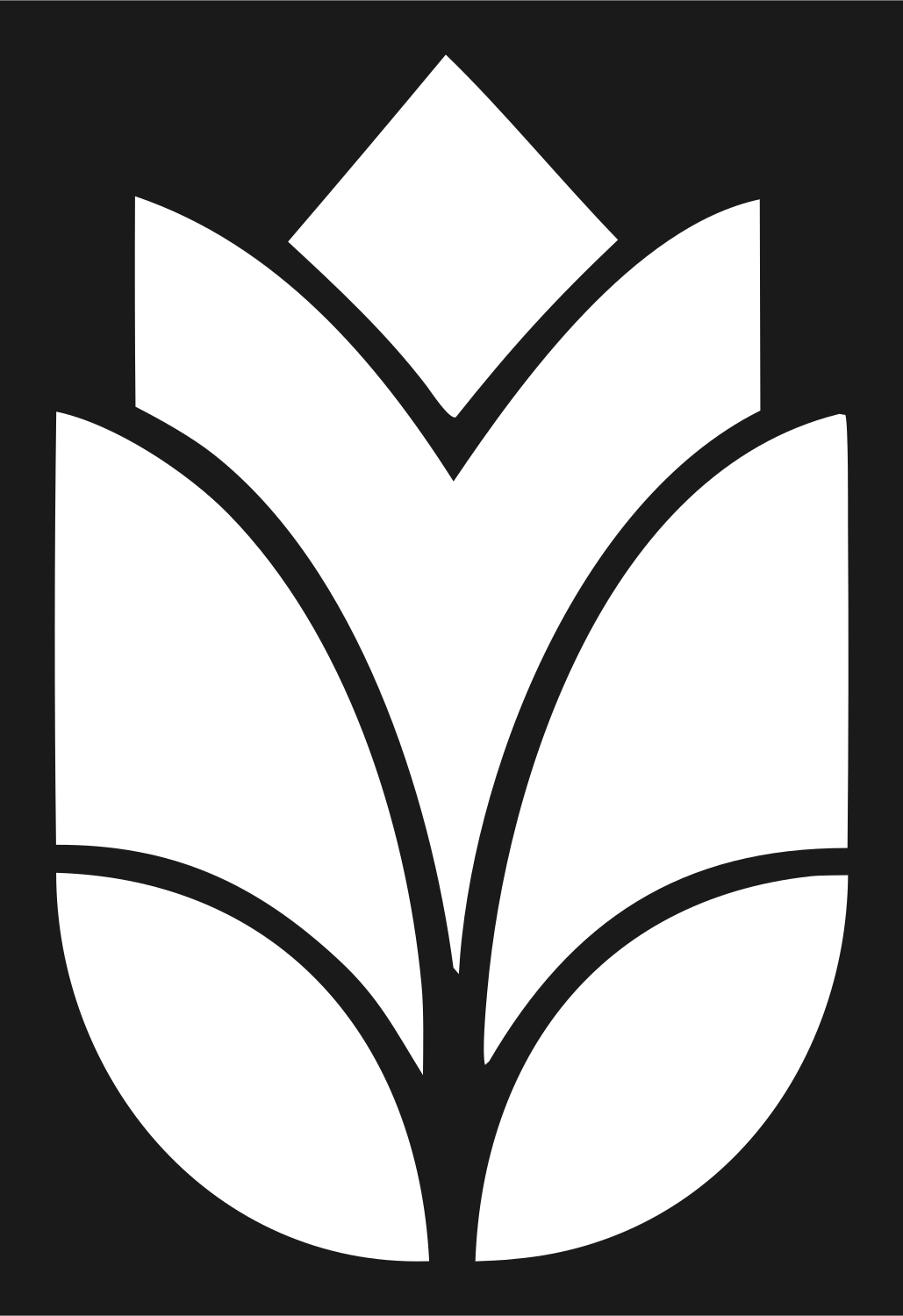 Geometric Lotus Leaf Icon #1a1a1a/#ffffff