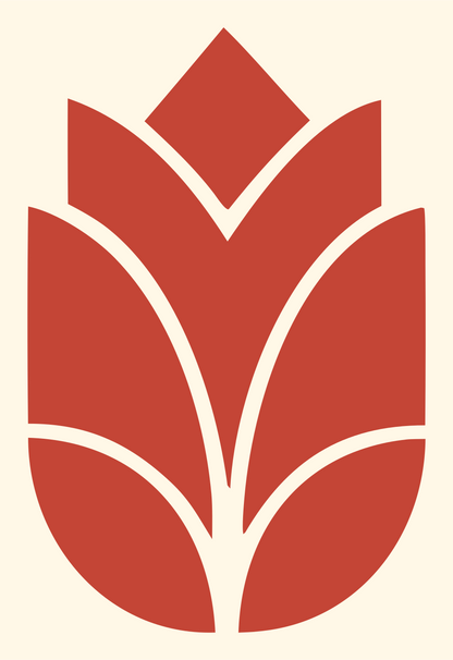 Geometric Lotus Leaf Icon #fff8e7/#c44536