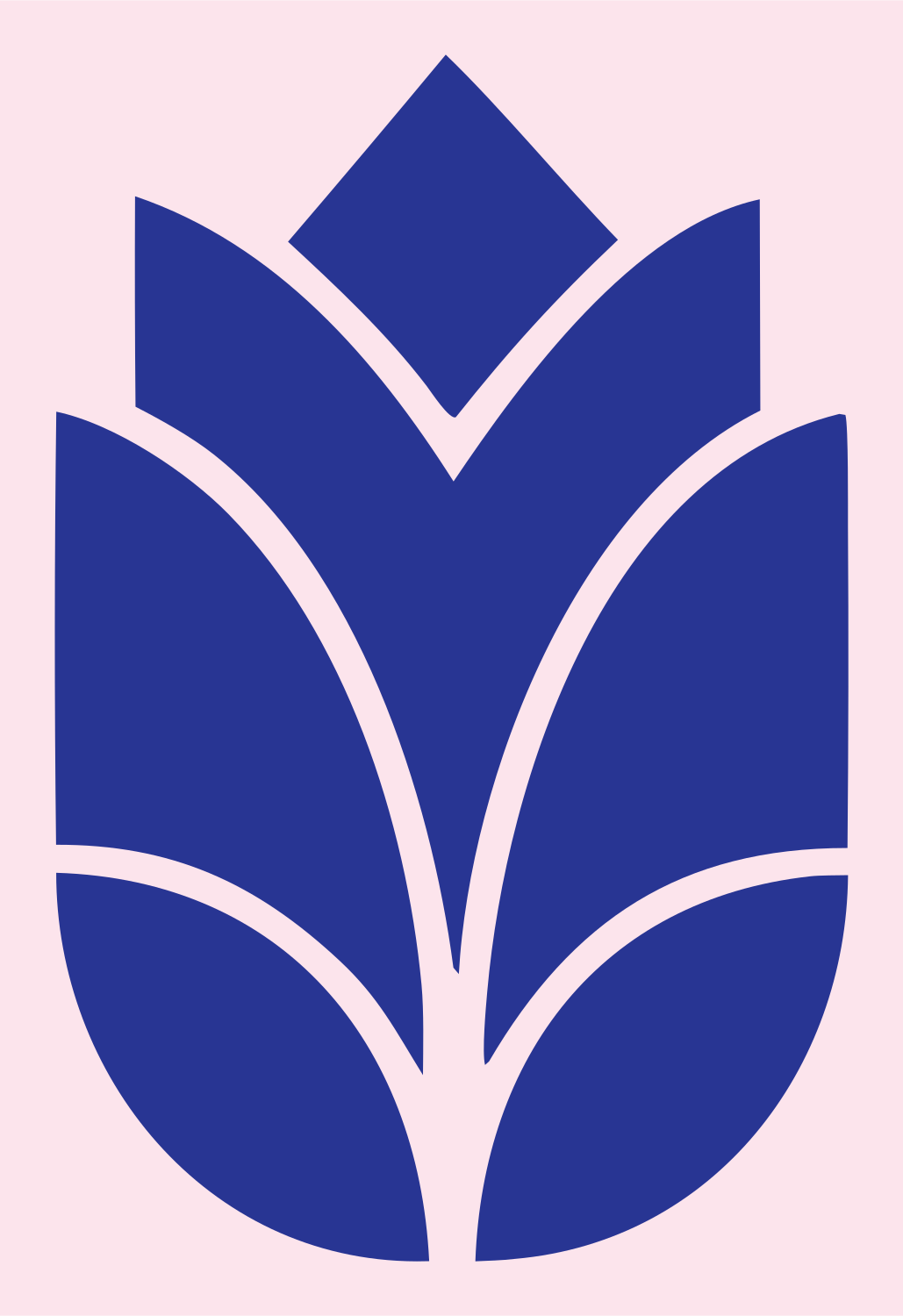 Geometric Lotus Leaf Icon #fce4ec/#283593