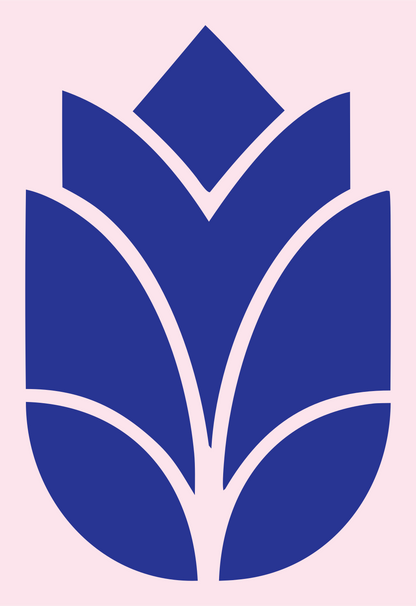 Geometric Lotus Leaf Icon #fce4ec/#283593