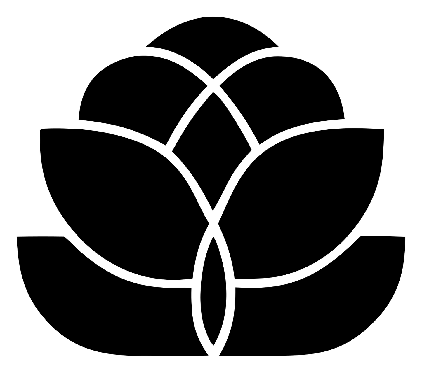 Monoline Lotus Blossom Emblem #ffffff/#000000