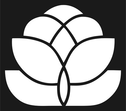 Monoline Lotus Blossom Emblem #1a1a1a/#ffffff