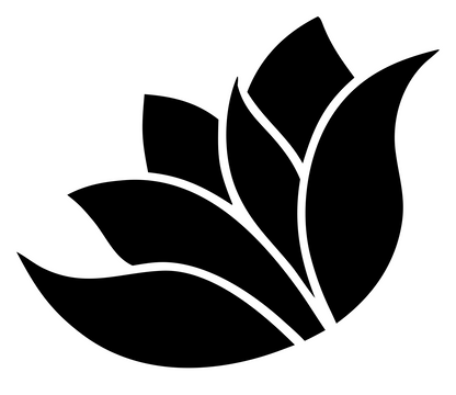 Silhouette Lotus Petal Mark #ffffff/#000000