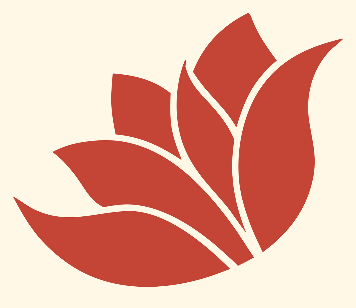 Silhouette Lotus Petal Mark #fff8e7/#c44536