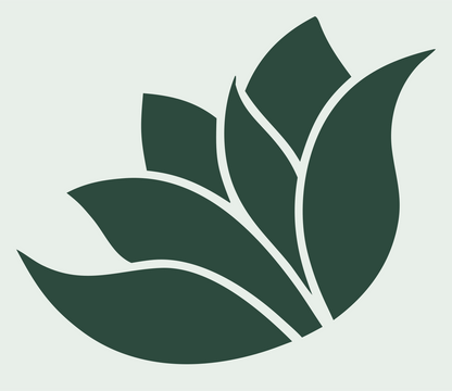 Silhouette Lotus Petal Mark #e8efe9/#2d4a3e