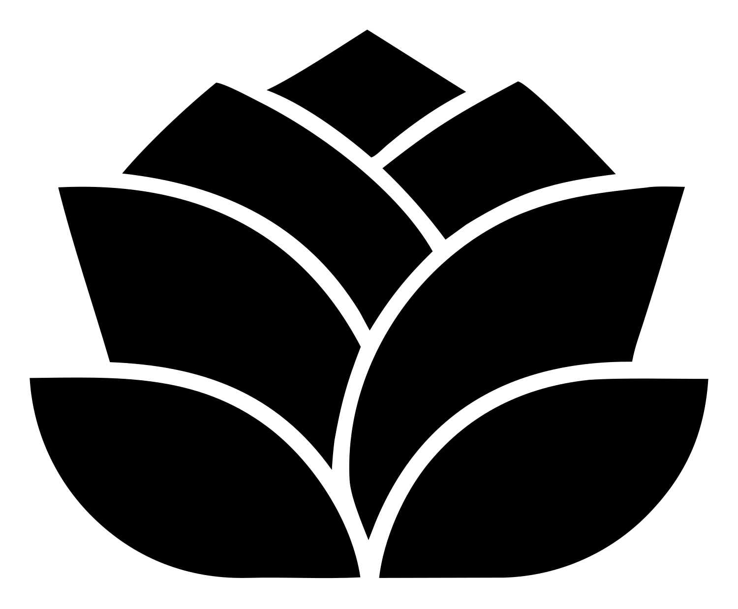 Geometric Lotus Silhouette Emblem #ffffff/#000000