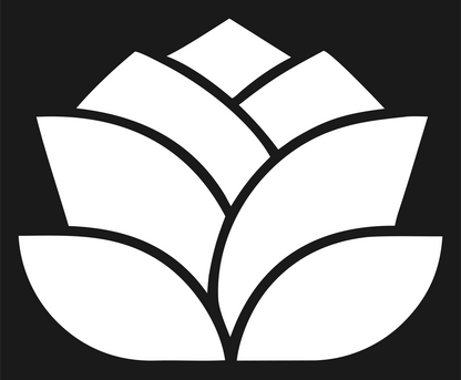 Geometric Lotus Silhouette Emblem #1a1a1a/#ffffff