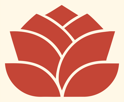 Geometric Lotus Silhouette Emblem #fff8e7/#c44536