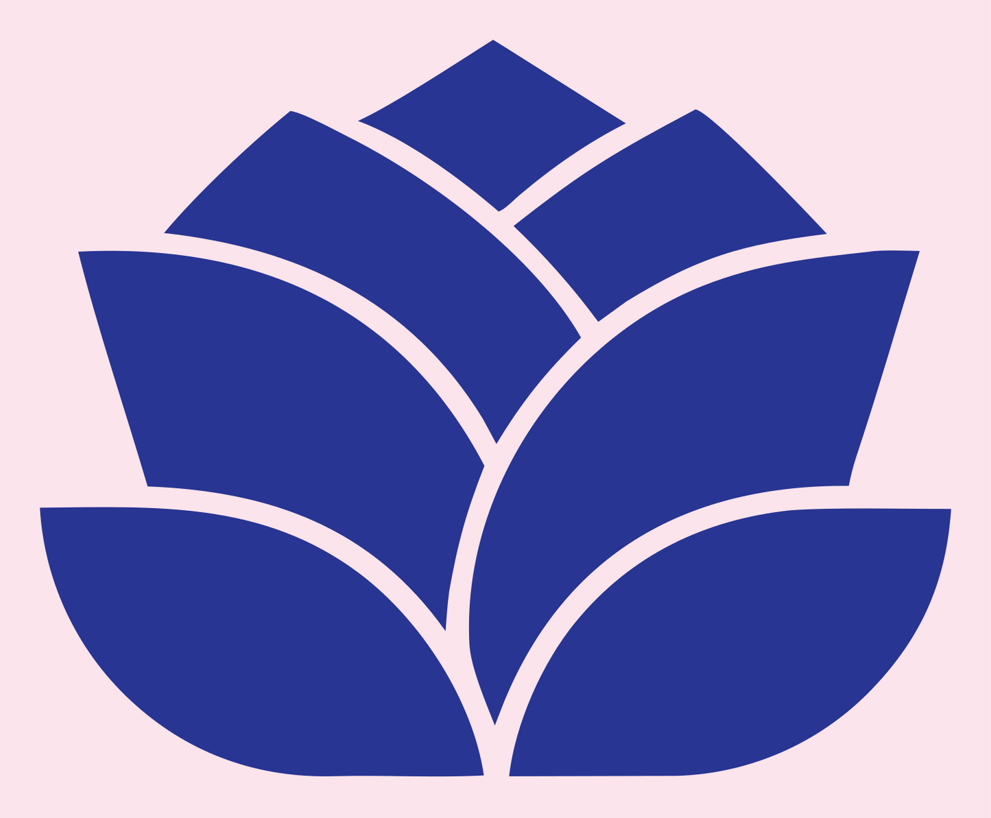 Geometric Lotus Silhouette Emblem #fce4ec/#283593