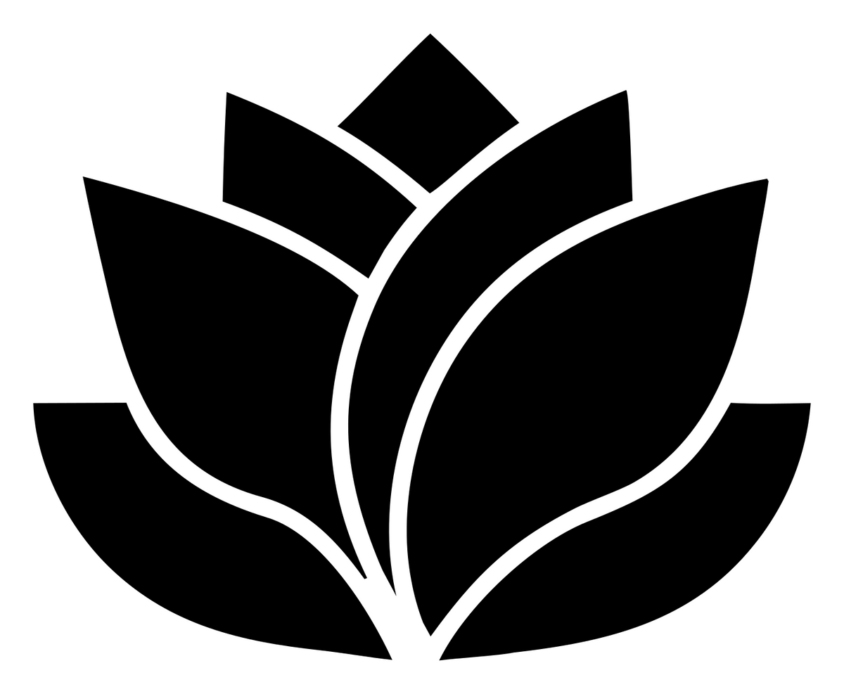 Solid Lotus Flower Emblem #ffffff/#000000
