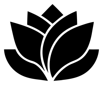 Solid Lotus Flower Emblem #ffffff/#000000