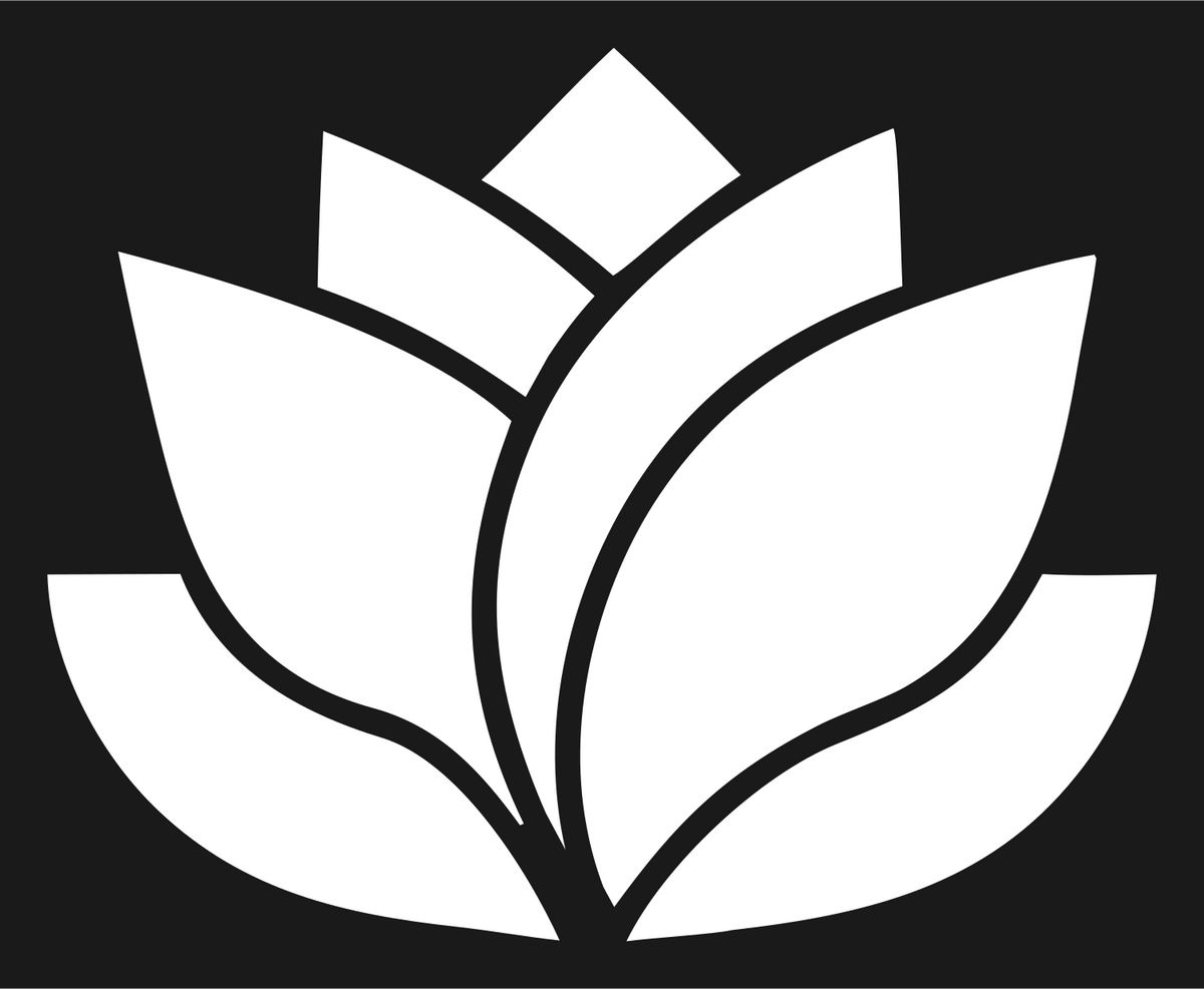 Solid Lotus Flower Emblem #1a1a1a/#ffffff