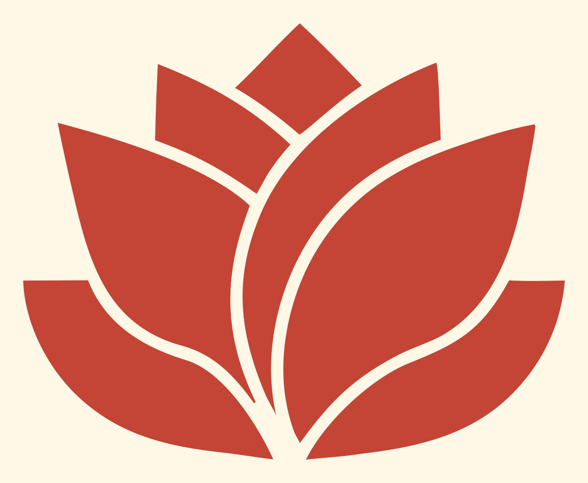 Solid Lotus Flower Emblem #fff8e7/#c44536