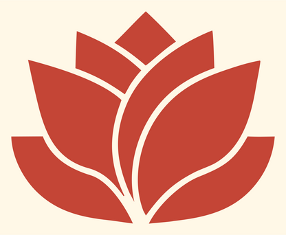Solid Lotus Flower Emblem #fff8e7/#c44536