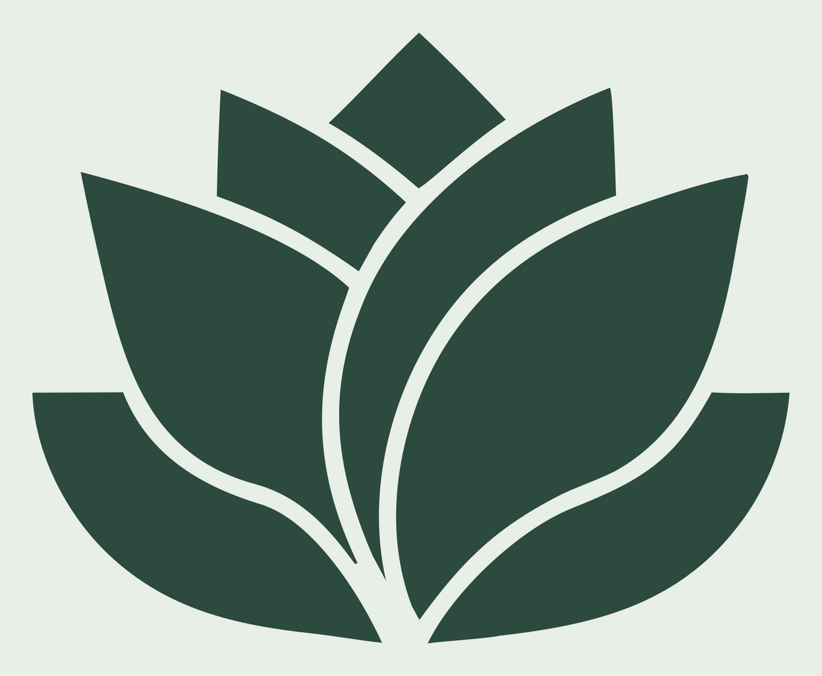 Solid Lotus Flower Emblem #e8efe9/#2d4a3e