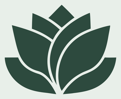 Solid Lotus Flower Emblem #e8efe9/#2d4a3e