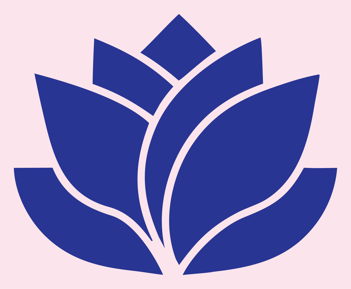 Solid Lotus Flower Emblem #fce4ec/#283593