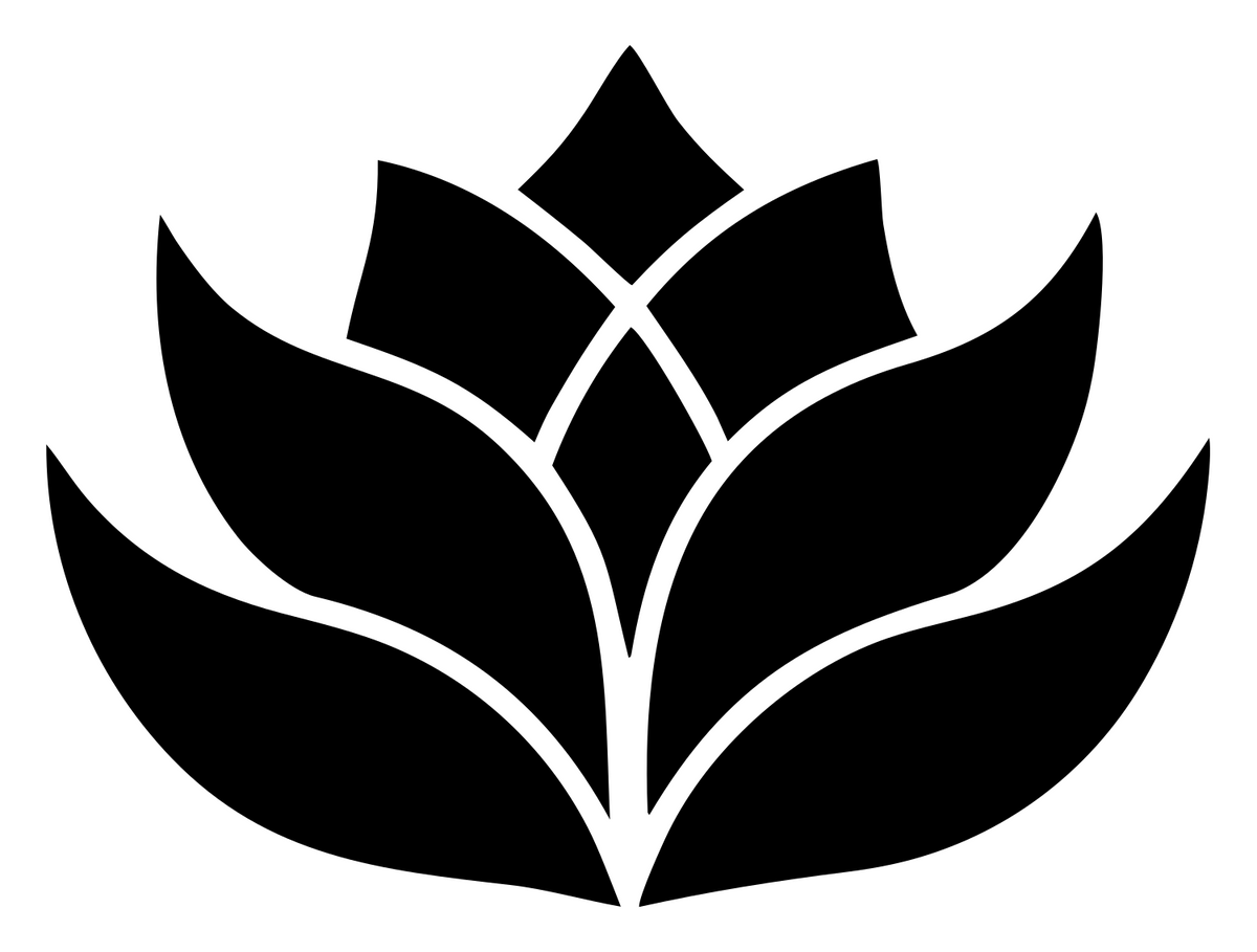 Solid Lotus Blossom Mark #ffffff/#000000