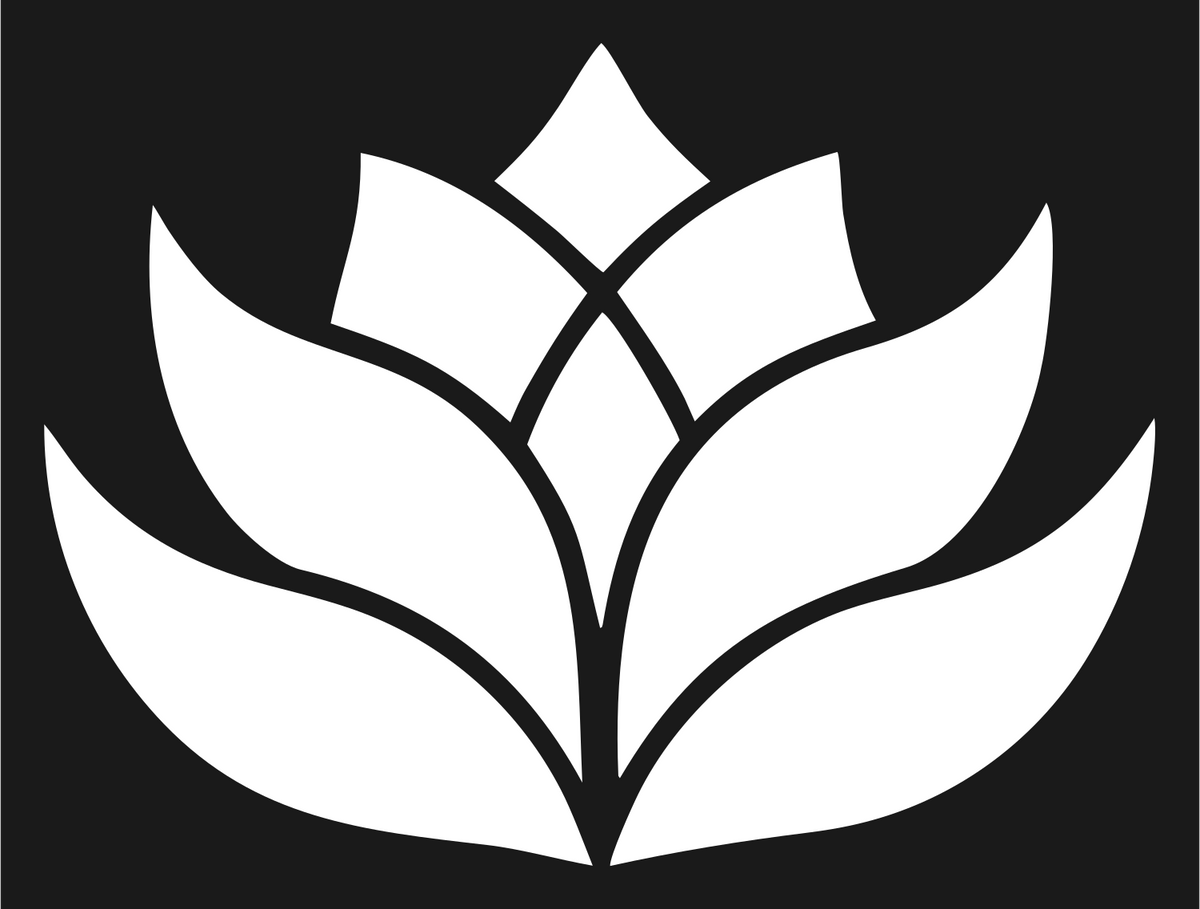 Solid Lotus Blossom Mark #1a1a1a/#ffffff
