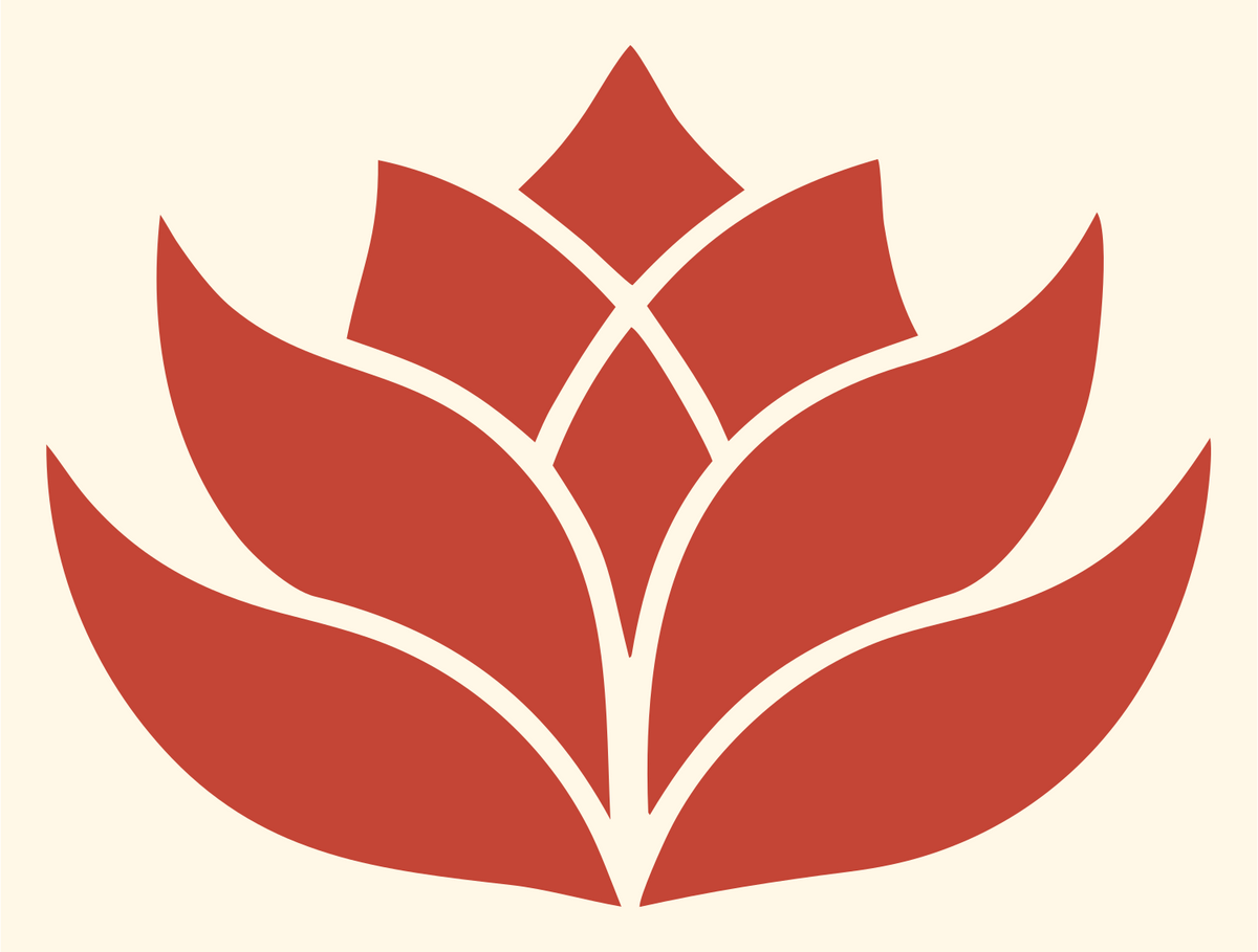 Solid Lotus Blossom Mark #fff8e7/#c44536